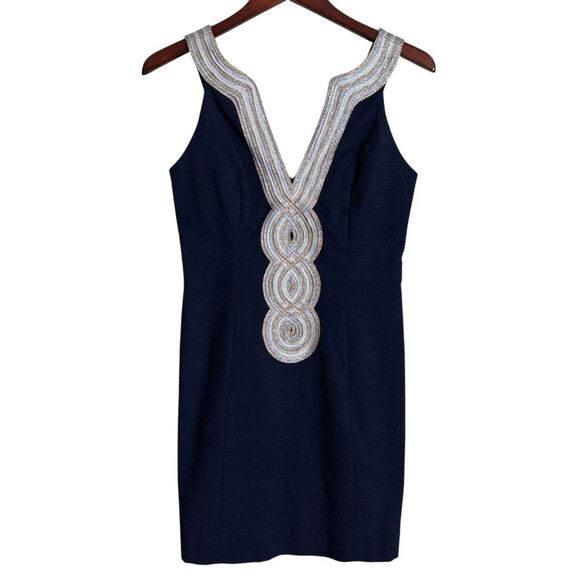 Lilly Pulitzer Valli Shift Dress True Navy Blue Size 2 - Picture 15 of 16